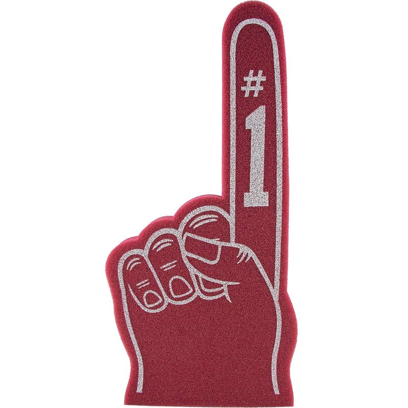 FUNSTITUTION Giant Foam Finger 18 Inch- Number 1 Universal Foam Hand for All Occasions - Cheerleading for Sports - Exciting Vibrant Colors use as Celebration Pom Poms- Great for Sports Events Games School Business - Image 1